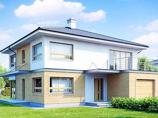 Fertighaus Zx 7 von WODEN HAUS Schlüsselfertig ab 465000€, Stadtvilla Außenansicht 1