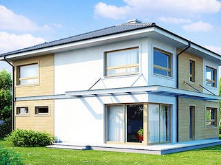 Fertighaus Zx 7 von WODEN HAUS Schlüsselfertig ab 465000€, Stadtvilla Außenansicht 2