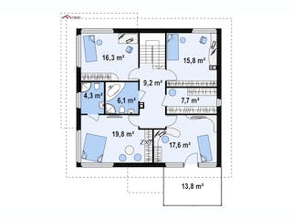 Fertighaus Zx 7 von WODEN HAUS Schlüsselfertig ab 465000€, Stadtvilla Grundriss 2