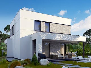 Fertighaus Zx 92 von WODEN HAUS Schlüsselfertig ab 301000€, Cubushaus Außenansicht 1