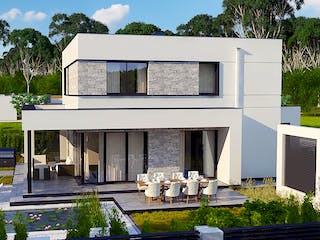 Fertighaus Zx 92 von WODEN HAUS Schlüsselfertig ab 301000€, Cubushaus Außenansicht 3