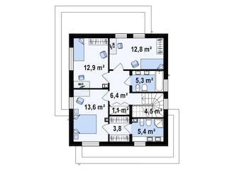 Fertighaus Zx 92 von WODEN HAUS Schlüsselfertig ab 301000€, Cubushaus Grundriss 2