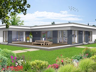 Fertighaus EDITION B 136 von WOLF-HAUS Schlüsselfertig ab 407755€, Bungalow Außenansicht 2