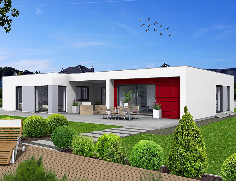 Fertighaus EDITION B 145.2 von Wolf-Haus Schlüsselfertig ab 415775€, Bungalow Außenansicht 1