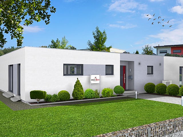 Fertighaus EDITION B 145.2 von WOLF-HAUS Schlüsselfertig ab 415775€, Bungalow Außenansicht 2