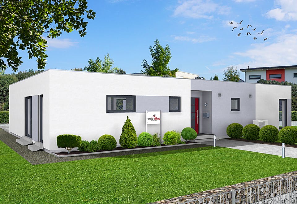 Fertighaus EDITION B 145.2 von Wolf-Haus Schlüsselfertig ab 415775€, Bungalow Außenansicht 2