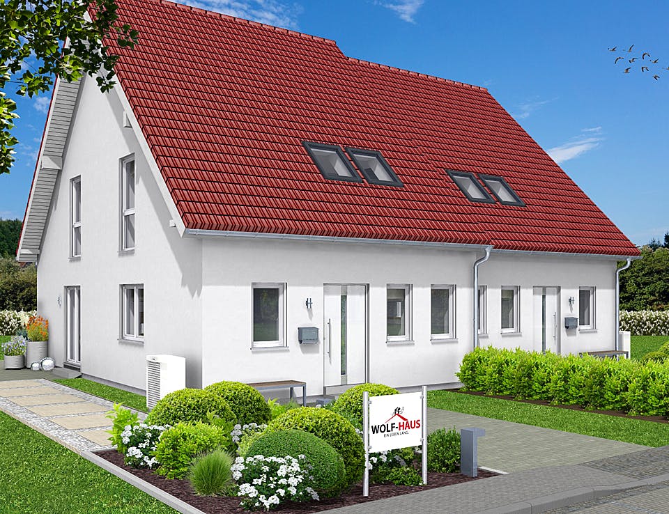 Fertighaus EDITION D 122/124 von Wolf-Haus Schlüsselfertig ab 330106€, Satteldach-Klassiker Außenansicht 2