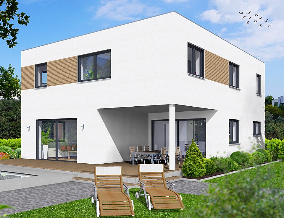Fertighaus EDITION S 161 von Wolf-Haus Schlüsselfertig ab 461646€, Cubushaus Außenansicht 2
