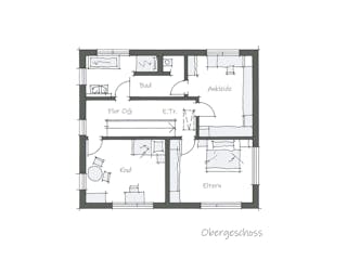 Fertighaus Einfamilienhaus Oberbayern von Wolf System, Stadtvilla Grundriss 2