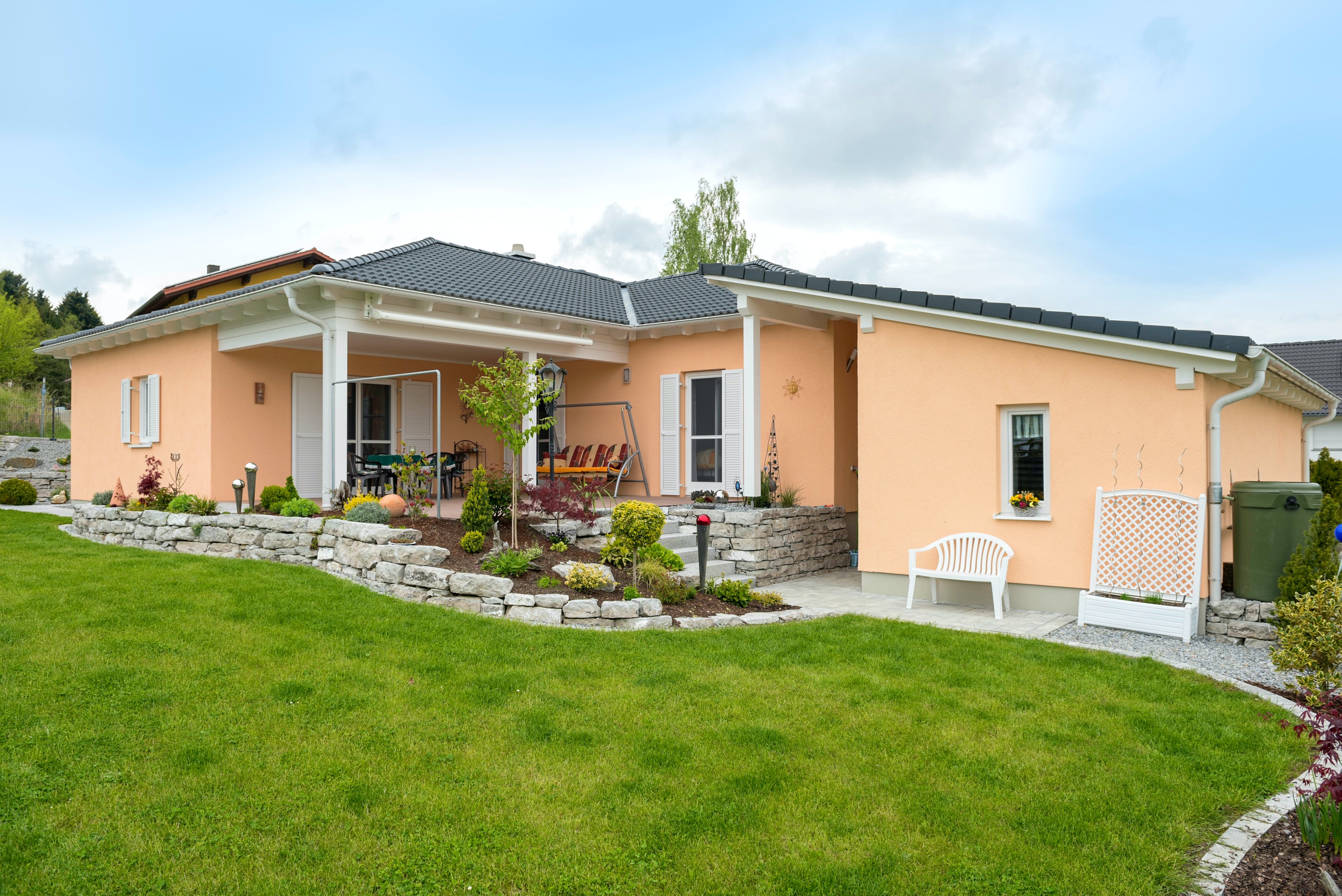 Fertighaus Bungalow Nöham von Wolf System, Bungalow Außenansicht 2