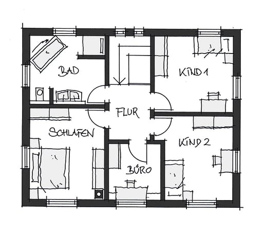 Fertighaus Kundenhaus Ortenburg von Wolf System Schlüsselfertig ab 300000€, Stadtvilla Grundriss 2