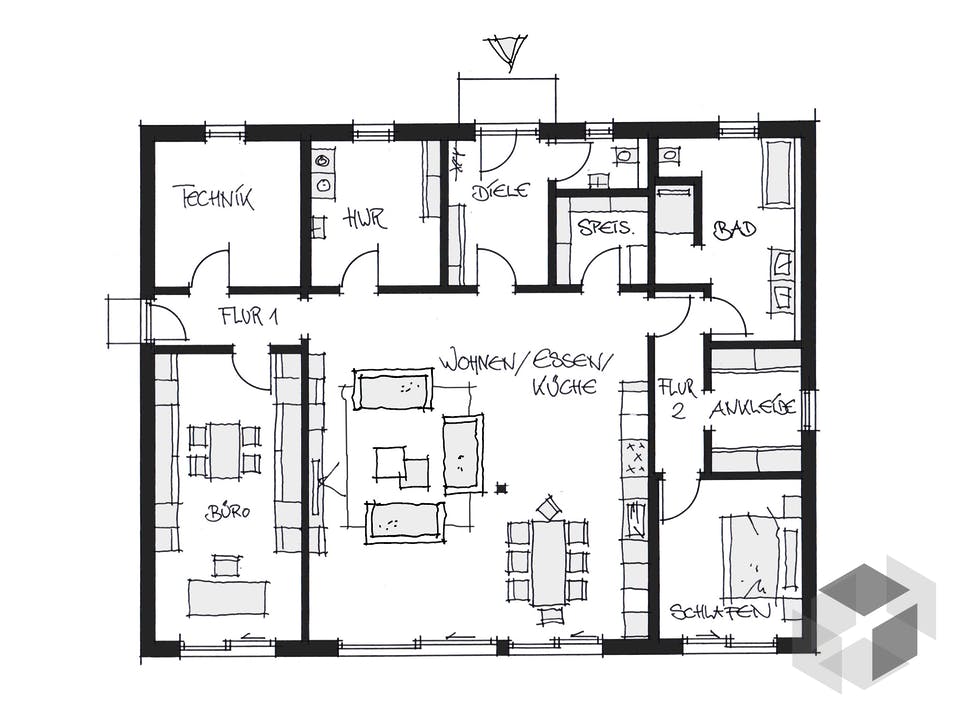 Bungalow Wolframs-Eschenbach von Wolf System Grundriss