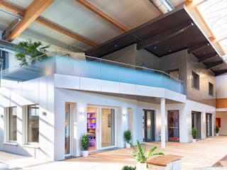 Fertighaus Musterhaus Aviva von Wolf System, Pultdachhaus Außenansicht 1