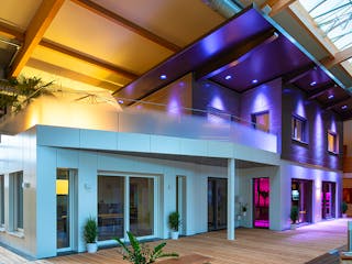 Fertighaus Musterhaus Aviva von Wolf System, Pultdachhaus Außenansicht 2