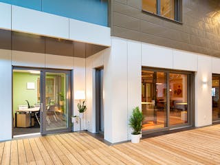 Fertighaus Musterhaus Aviva von Wolf System, Pultdachhaus Außenansicht 3