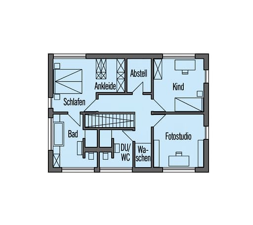 Fertighaus Wriedt von Bau-Fritz Schlüsselfertig ab 540000€, Satteldach-Klassiker Grundriss 2