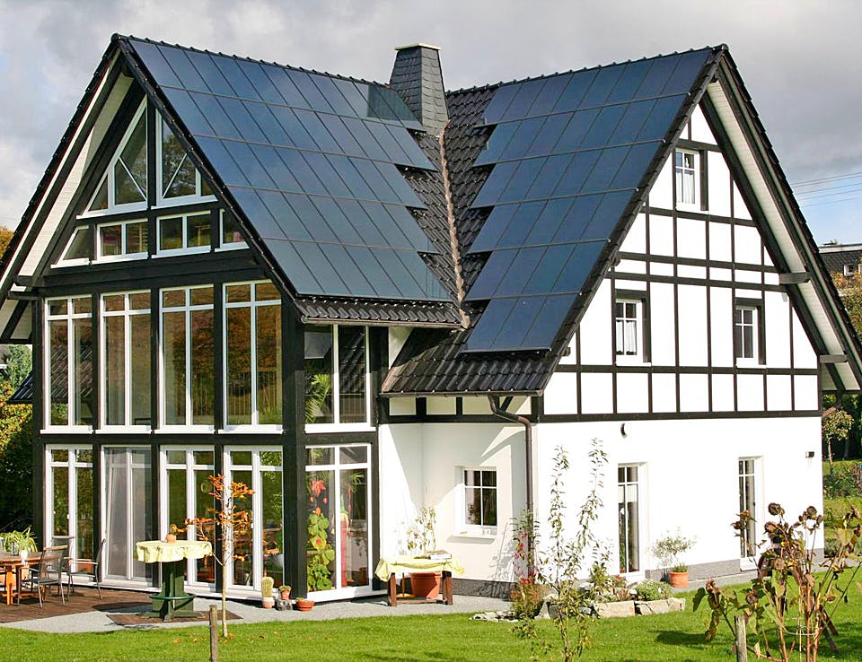 Fertighaus Haus Bremerich von Wiese und Heckmann, Fachwerk Außenansicht 3