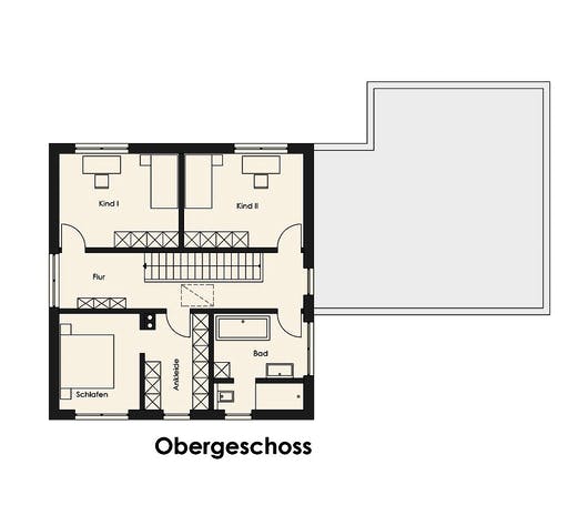 Fertighaus Haus Bültmann von Wiese und Heckmann, Stadtvilla Grundriss 2