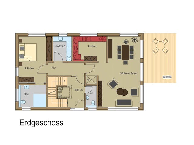 Fertighaus Haus Kersting von Wiese und Heckmann, Satteldach-Klassiker Grundriss 1