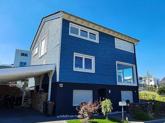 Fertighaus Haus Körting von Wiese und Heckmann, Satteldach-Klassiker Außenansicht 2