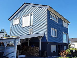 Fertighaus Haus Körting von Wiese und Heckmann, Satteldach-Klassiker Außenansicht 3