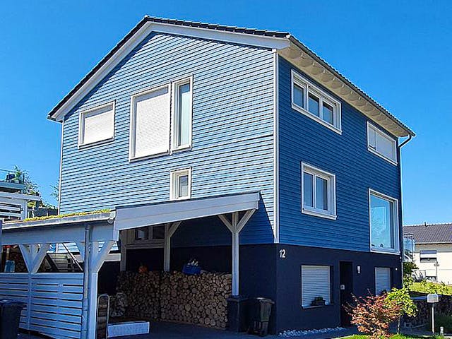 Fertighaus Haus Körting von Wiese und Heckmann, Satteldach-Klassiker Außenansicht 3