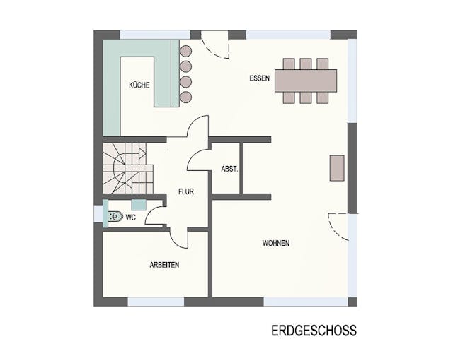 Fertighaus Haus Körting von Wiese und Heckmann, Satteldach-Klassiker Grundriss 1