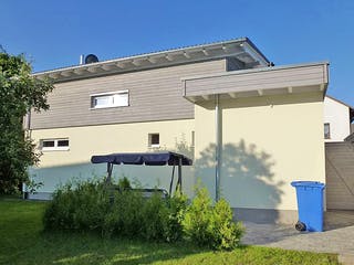 Fertighaus Haus Oberosterer von Wiese und Heckmann, Pultdachhaus Außenansicht 4