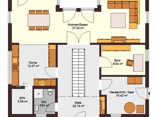 Fertighaus Stadtvilla 183 von Zimmermann Haus Schlüsselfertig ab 342200€, Stadtvilla Grundriss 1