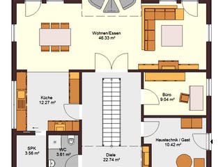 Fertighaus Stadtvilla 192 von Zimmermann Haus Schlüsselfertig ab 360230€, Stadtvilla Grundriss 1