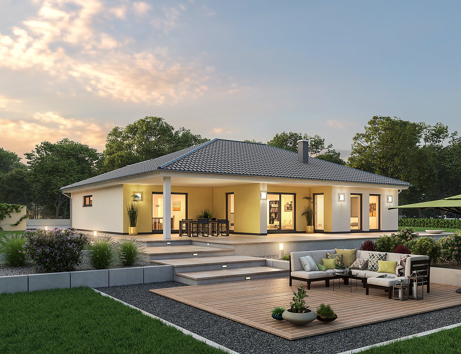 Massivhaus Bungalow BGL 114 von Ytong Bausatzhaus, Bungalow Außenansicht 2