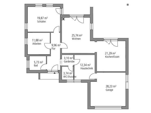 Massivhaus Bungalow BGL 114 von Ytong Bausatzhaus, Bungalow Grundriss 1