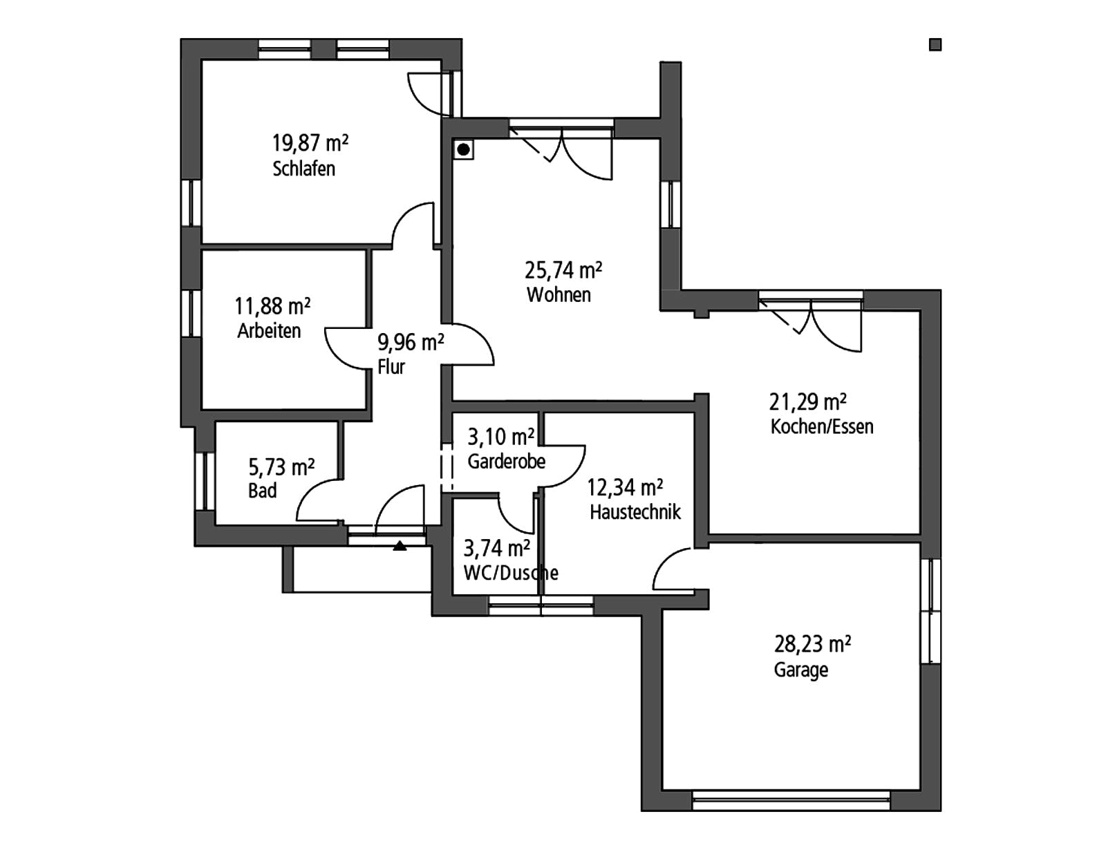 Massivhaus Bungalow BGL 114 von Ytong Bausatzhaus, Bungalow Grundriss 1