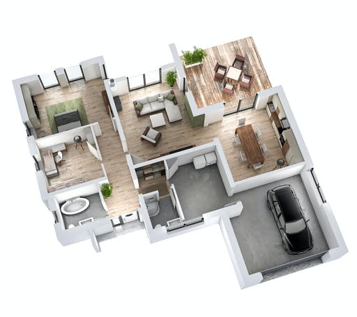 Massivhaus Bungalow BGL 114 von Ytong Bausatzhaus Bausatzhaus ab 146000€, Bungalow Grundriss 2