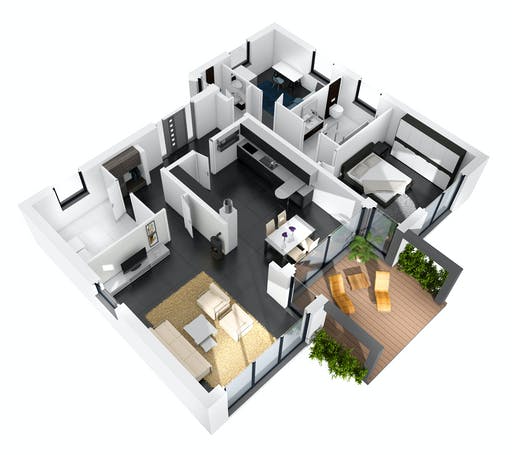 Massivhaus Bungalow BGL 120 von Ytong Bausatzhaus Bausatzhaus ab 140000€, Bungalow Grundriss 2