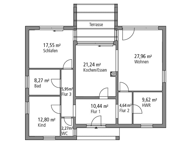 Massivhaus Bungalow BGL 121 von Ytong Bausatzhaus, Bungalow Grundriss 1