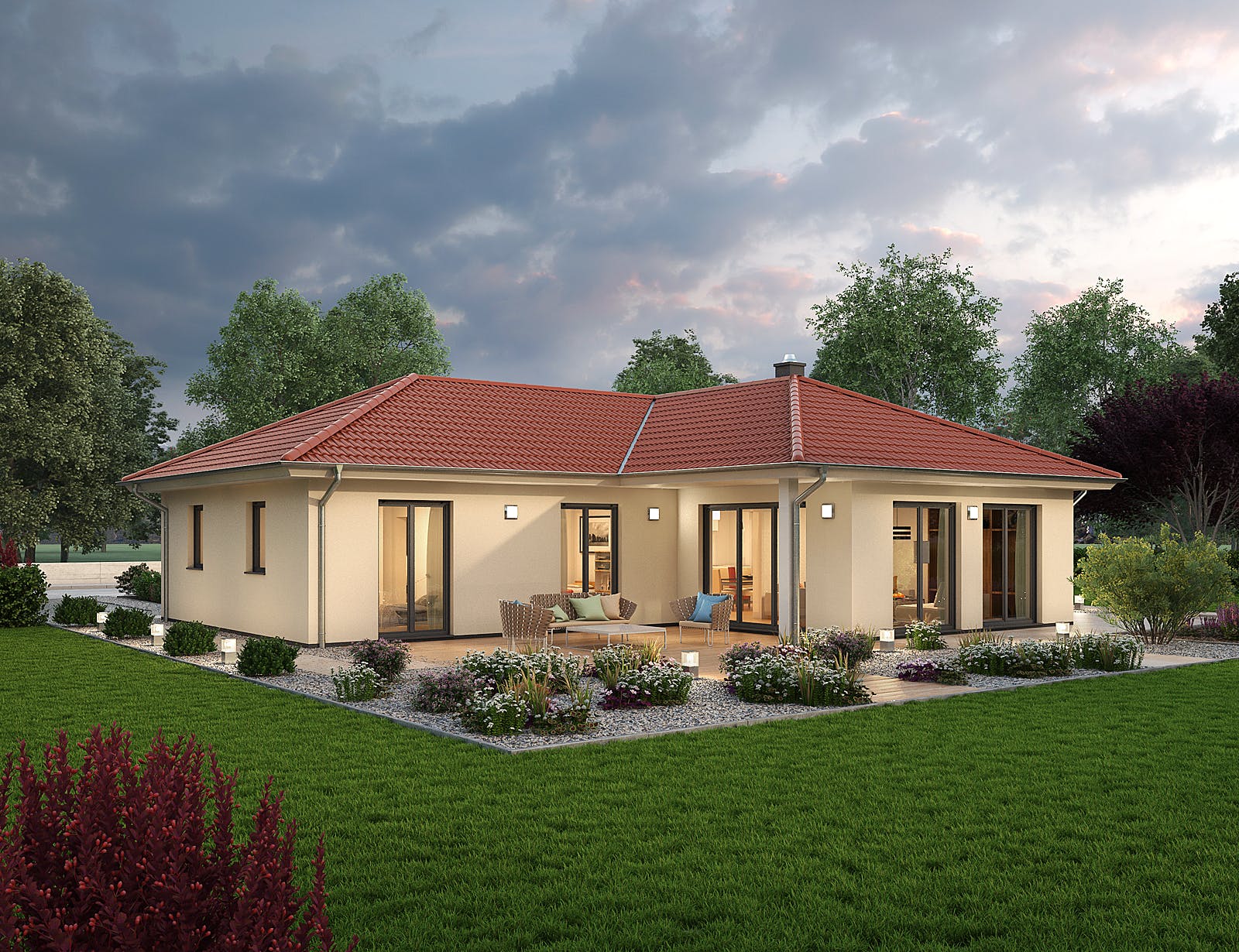 Massivhaus Bungalow BGL 122 von Ytong Bausatzhaus Bausatzhaus ab 168000€, Bungalow Außenansicht 2