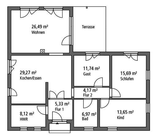 Ytong Bungalow 122 Floorplan 1