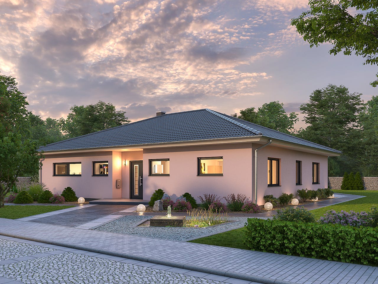 Massivhaus Bungalow BGL 154 von Ytong Bausatzhaus, Bungalow Außenansicht 1