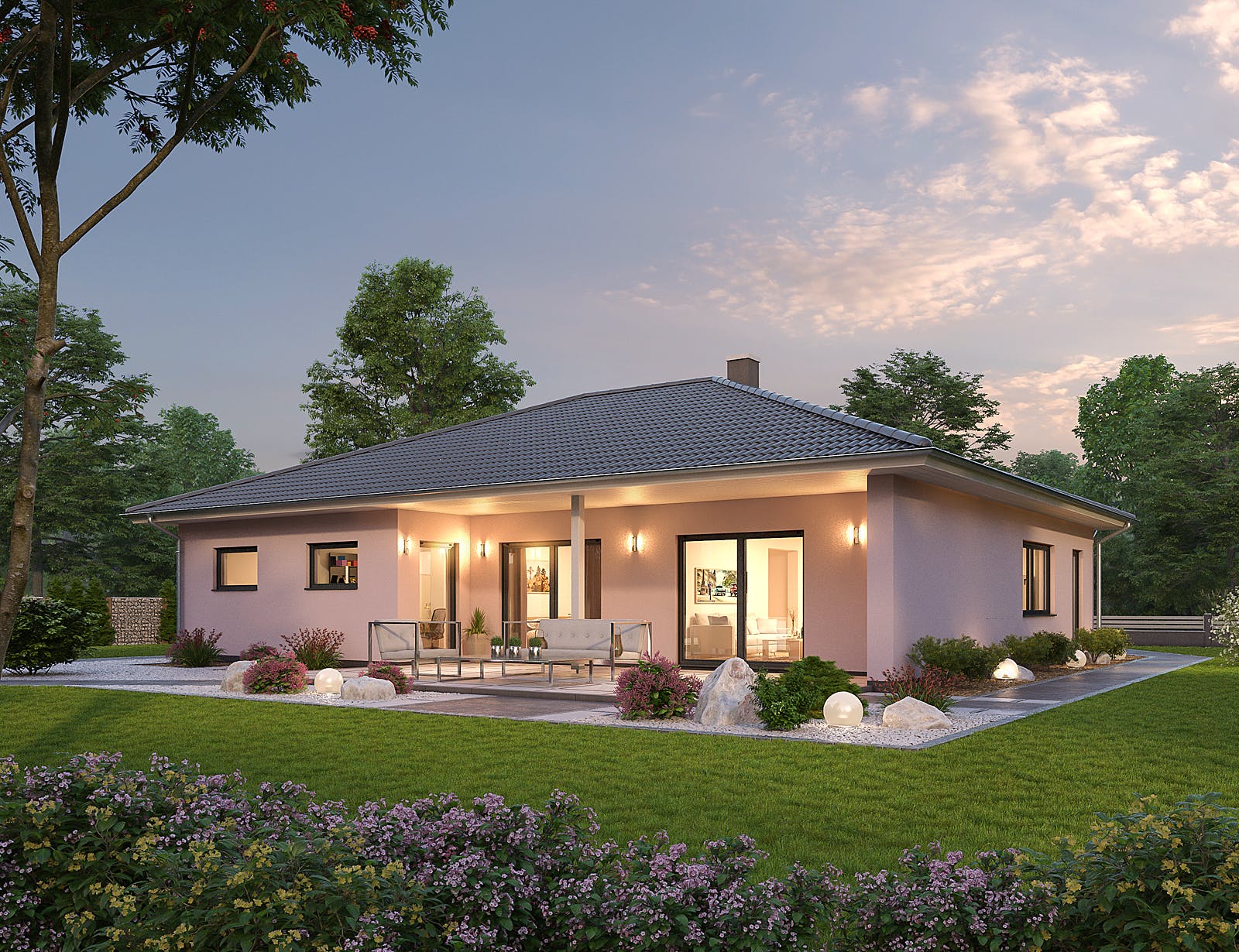 Massivhaus Bungalow BGL 154 von Ytong Bausatzhaus Bausatzhaus ab 186000€, Bungalow Außenansicht 2