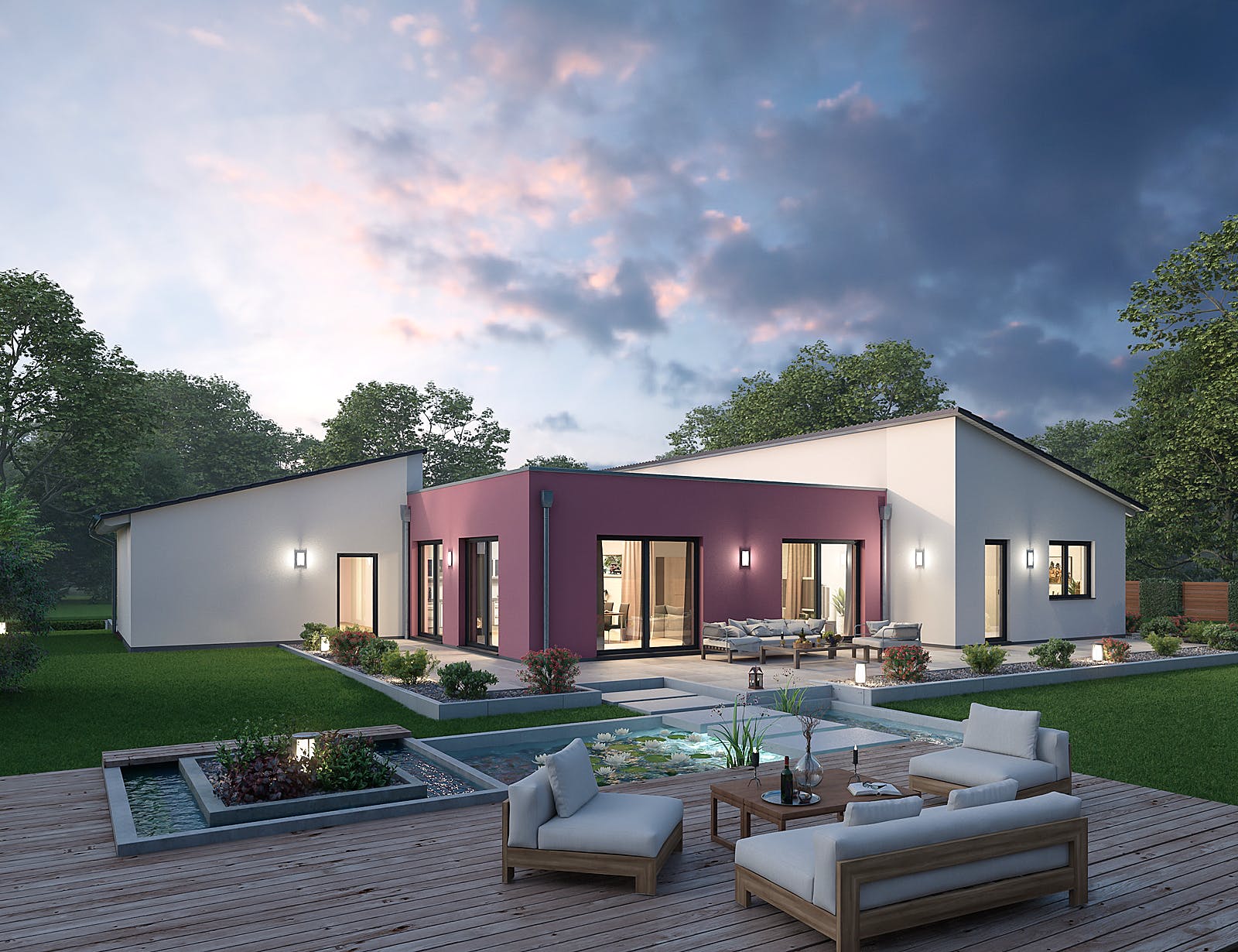 Massivhaus Bungalow BGL 168 von Ytong Bausatzhaus Bausatzhaus ab 209000€, Bungalow Außenansicht 2