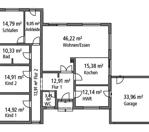 Massivhaus Bungalow BGL 168 von Ytong Bausatzhaus Bausatzhaus ab 170000€, Bungalow Grundriss 1