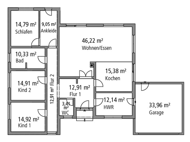 Massivhaus Bungalow BGL 168 von Ytong Bausatzhaus, Bungalow Grundriss 1 Massivhaus Bungalow BGL 168 von Ytong Bausatzhaus, Bungalow Grundriss 1