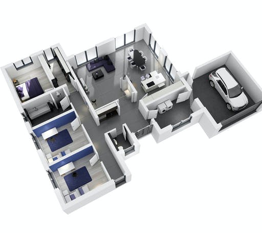 Massivhaus Bungalow BGL 168 von Ytong Bausatzhaus Bausatzhaus ab 170000€, Bungalow Grundriss 2