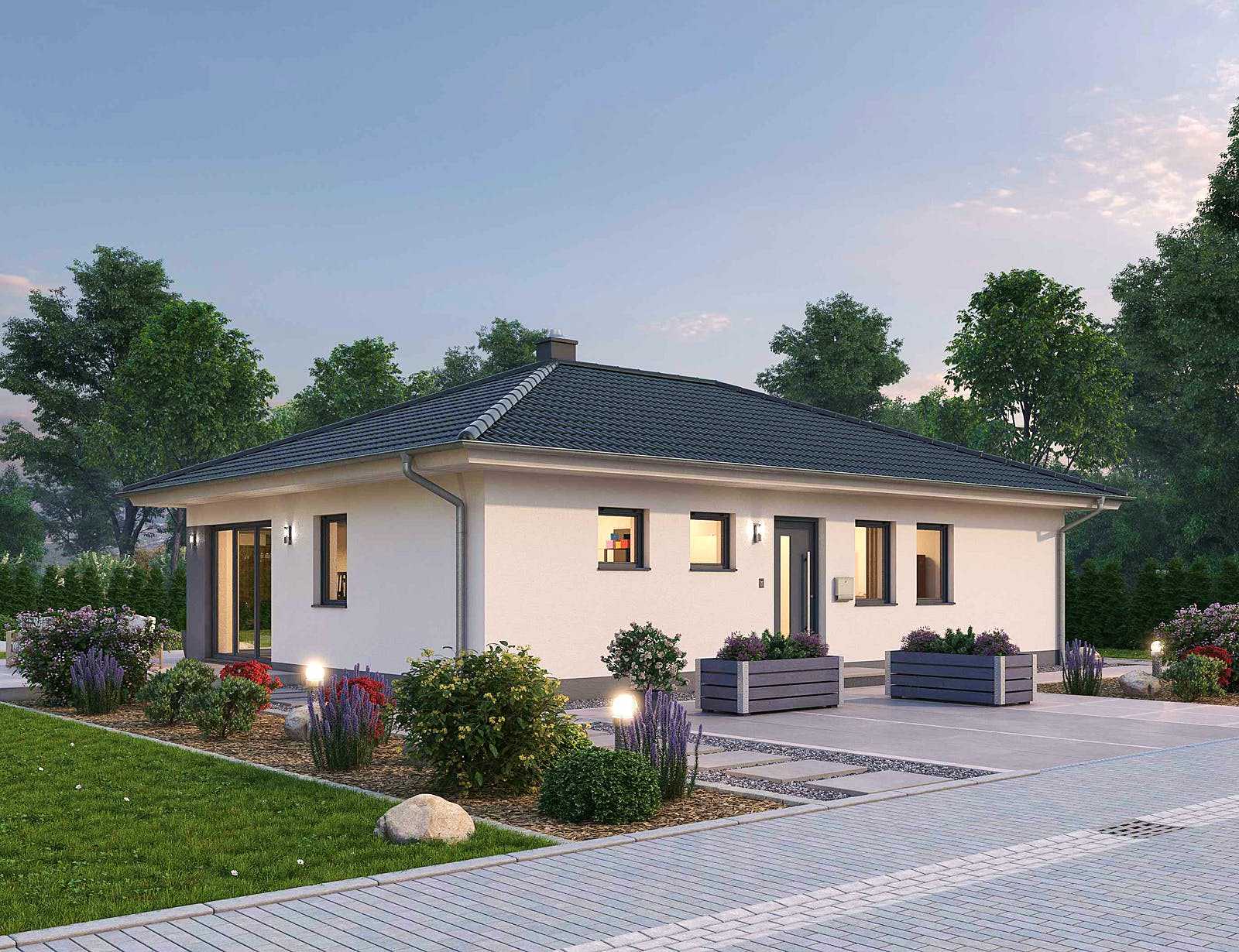 Massivhaus Bungalow BGL 87 von Ytong Bausatzhaus Bausatzhaus ab 129000€, Bungalow Außenansicht 1