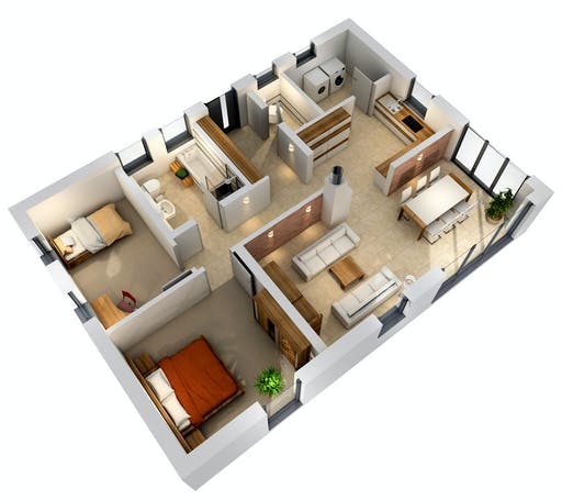 Massivhaus Bungalow BGL 87 von Ytong Bausatzhaus Bausatzhaus ab 99000€, Bungalow Grundriss 2