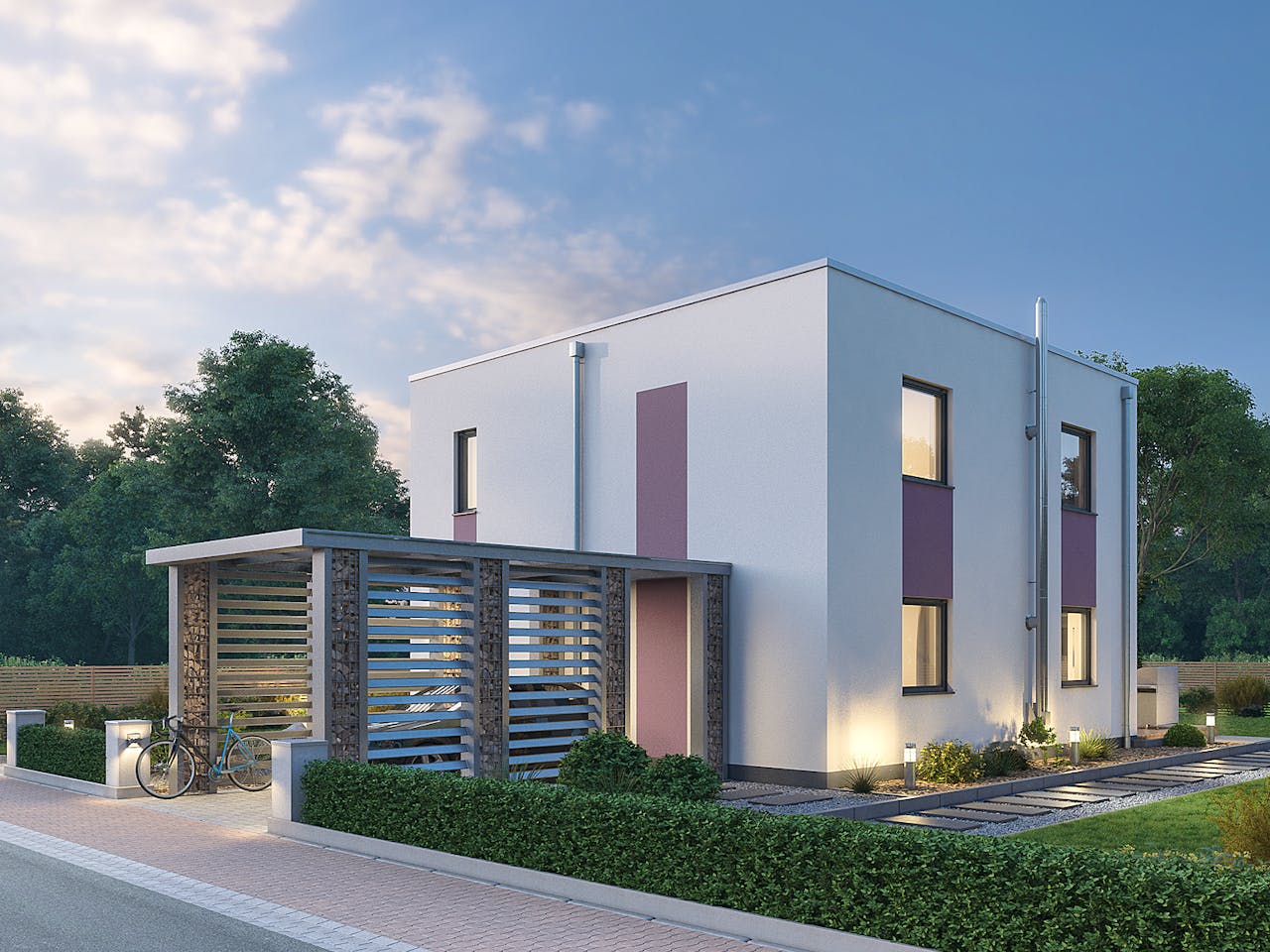 Massivhaus Einfamilienhaus BHS 122 von Ytong Bausatzhaus, Cubushaus Außenansicht 1