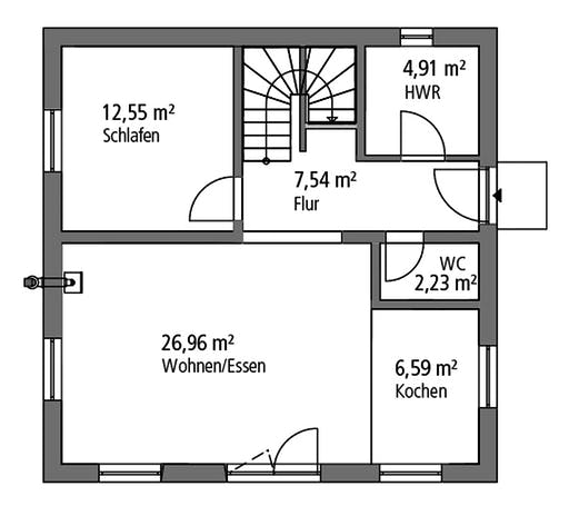 Massivhaus Einfamilienhaus BHS 122 von Ytong Bausatzhaus Bausatzhaus ab 128000€, Cubushaus Grundriss 1