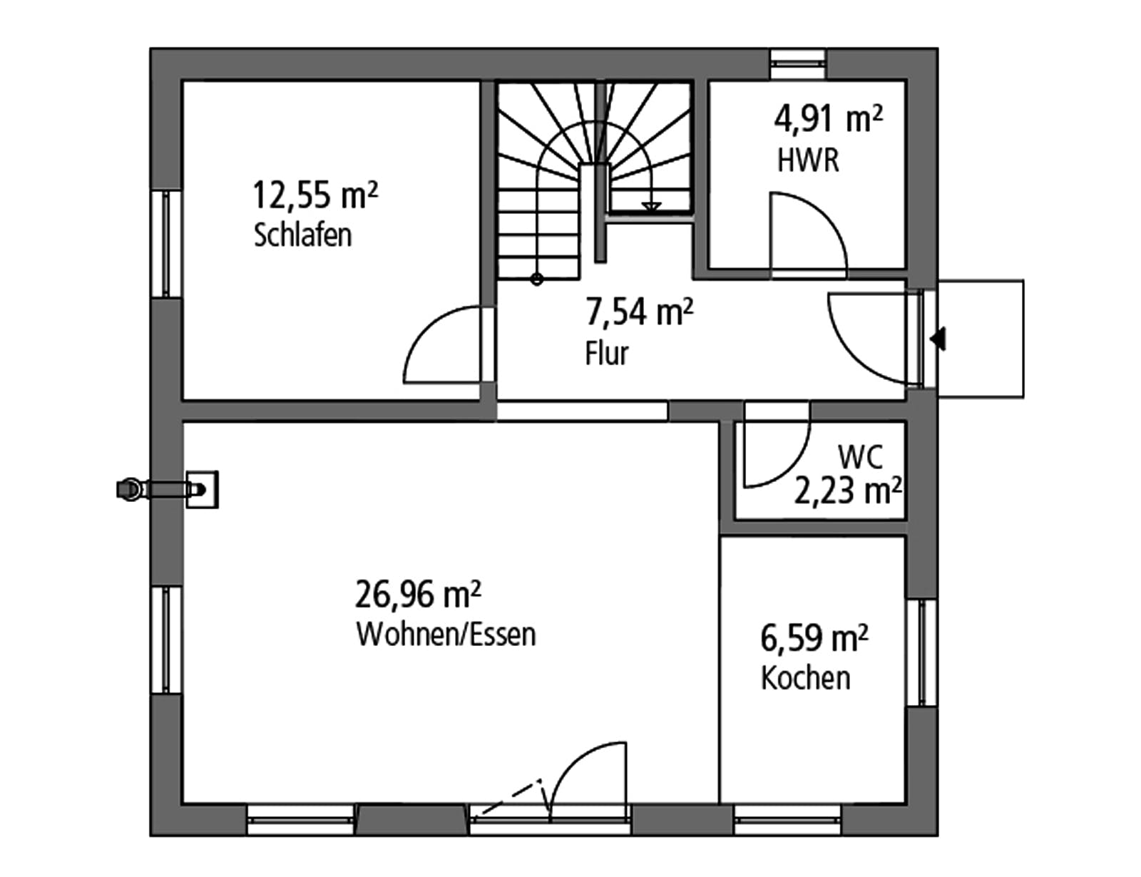Massivhaus Einfamilienhaus BHS 122 von Ytong Bausatzhaus, Cubushaus Grundriss 1