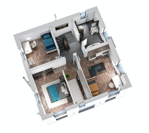 Massivhaus Einfamilienhaus BHS 122 von Ytong Bausatzhaus Bausatzhaus ab 128000€, Cubushaus Grundriss 4